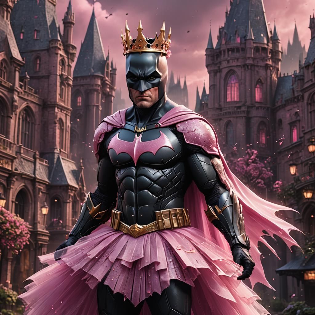 Batman in Pink Tutu: Detailed Matte Painting