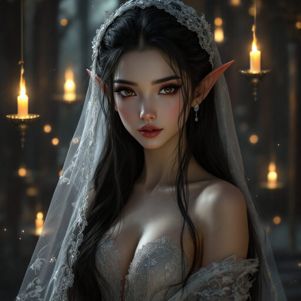 Oriental Elf Maiden in Formal Gown, Imperial Ballroom