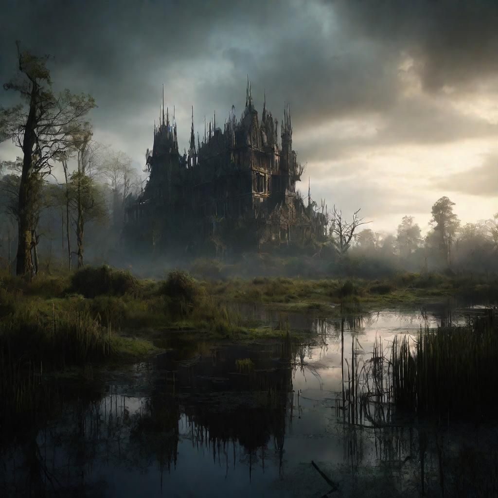 Epic Blackmire Swamp: Dramatic Digital Matte Painting