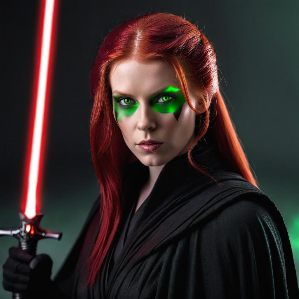 Female Sith Lord with Red hair and green eyes