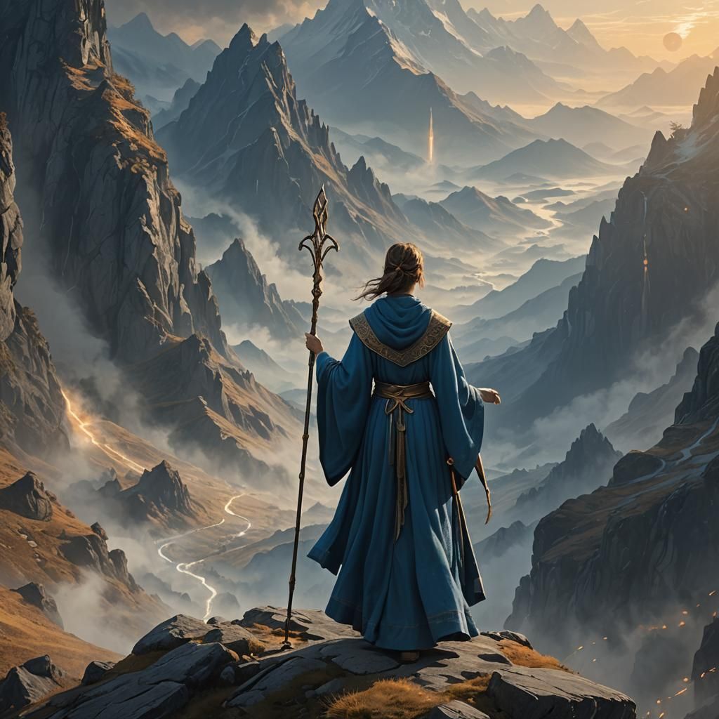 Ethereal Fantasy Queen Reigns Supreme on a Majestic Mountain...