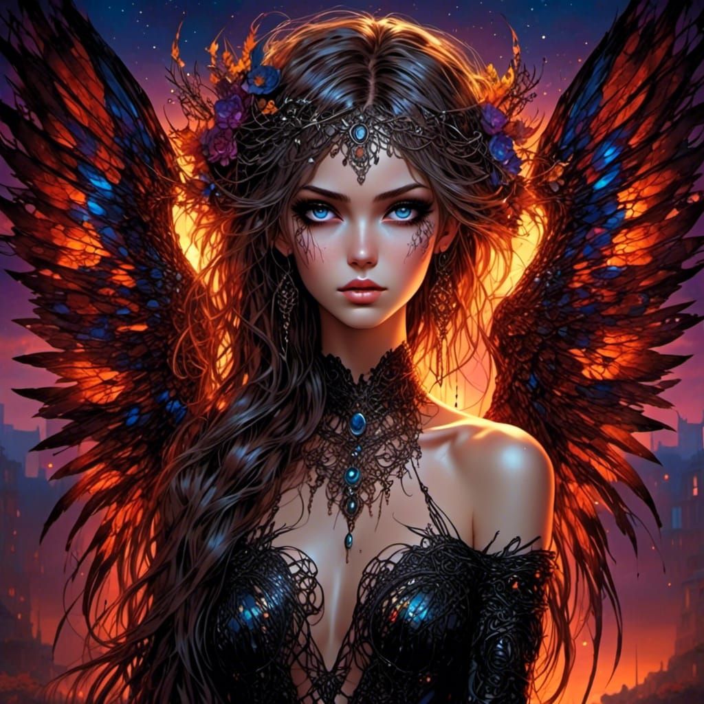 Stunningly Beautiful Fae with Twilight Wings