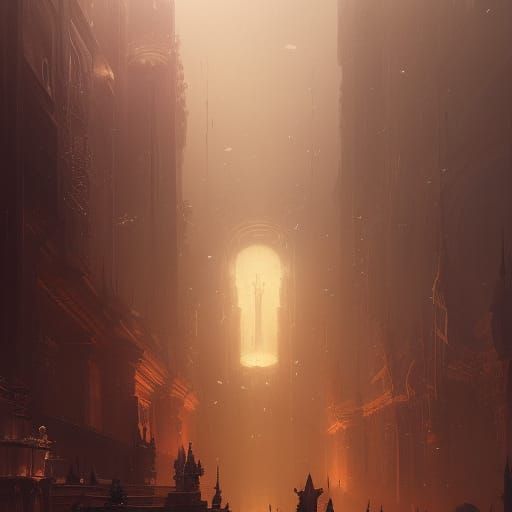 Dark Fantasy Portal Art in Art Nouveau Style