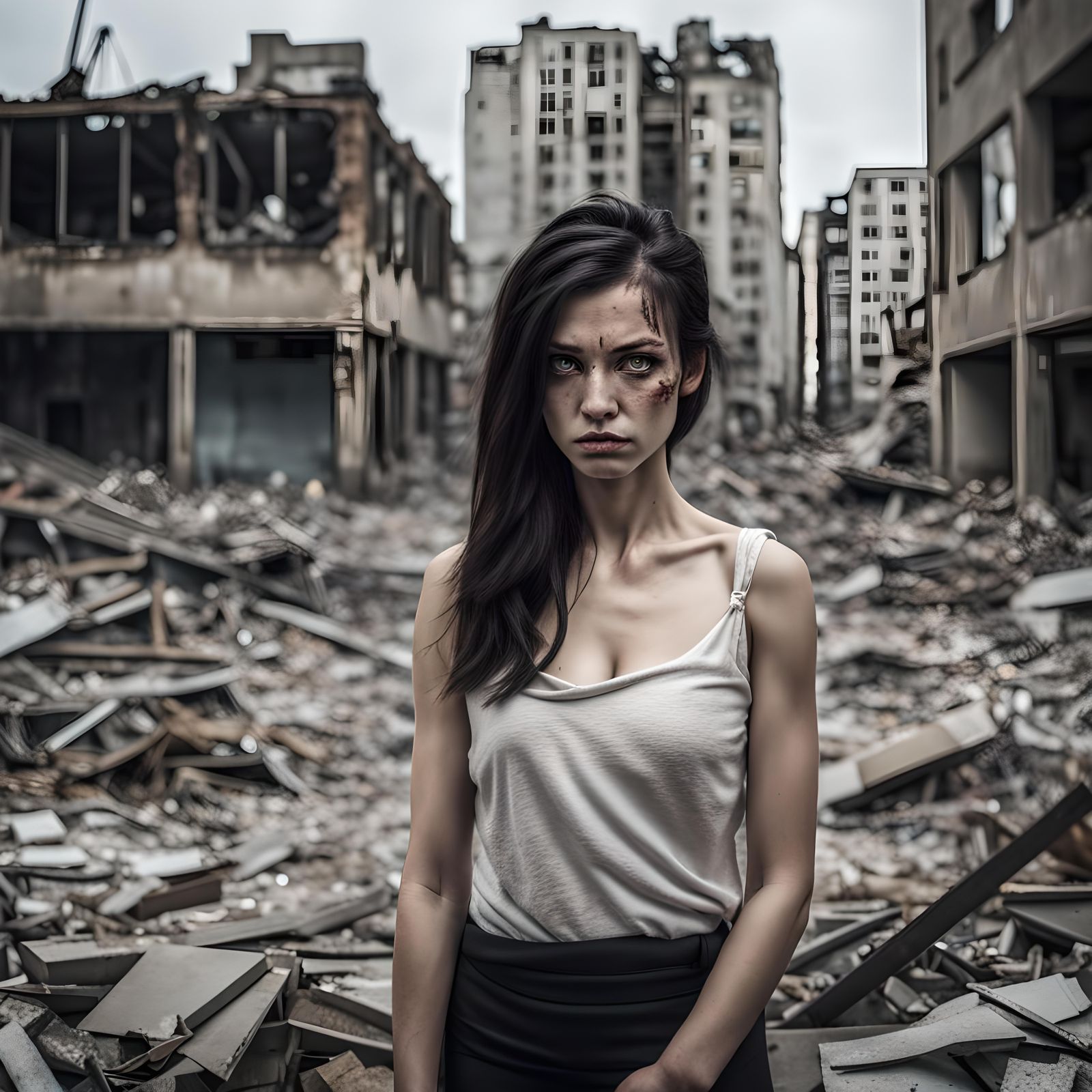 Cityscape Portrait of Destruction and Abandonment