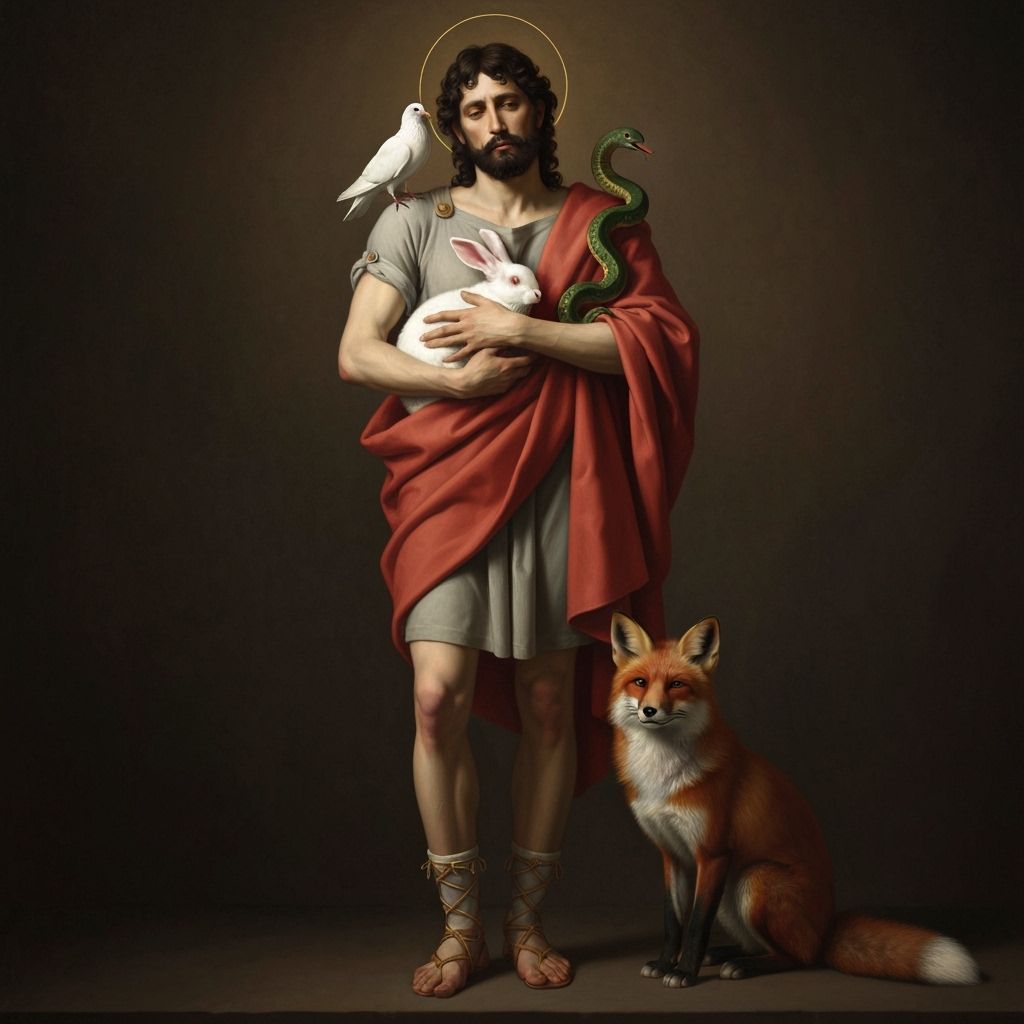 Renaissance Painting of Saint Sebastian with Animals