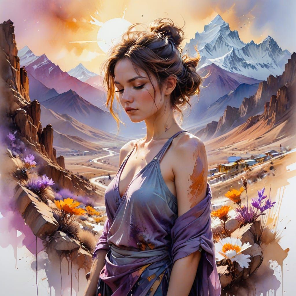 Ethereal Himalayan Oasis at Dawn