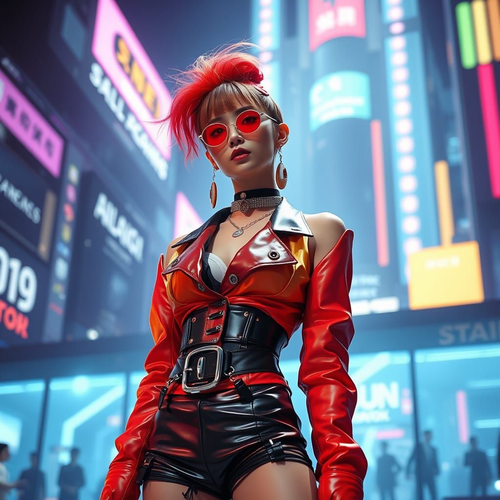 Kpop Idol in Avant-Garde Outfit on Stage