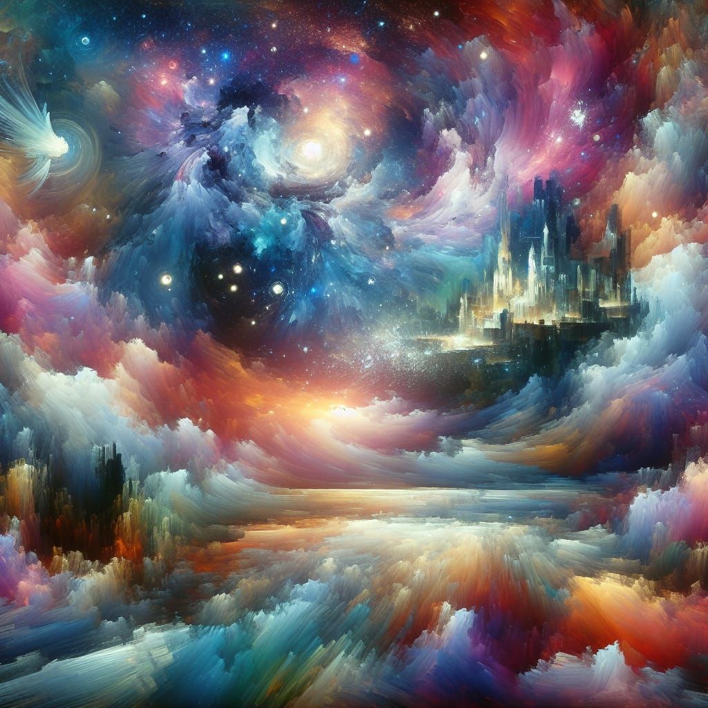 Celestial Kingdom Dreamscape in Impressionist Style