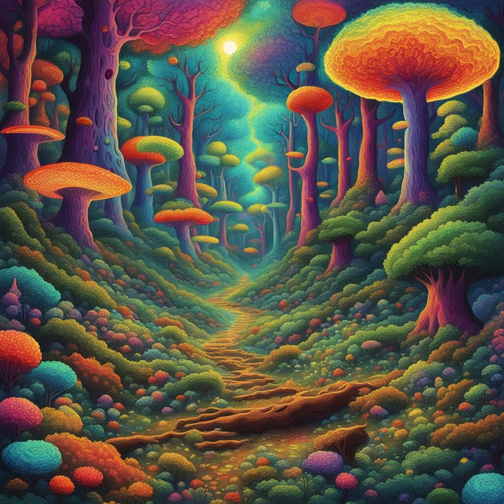 Psychedelic Dreamscape: An LSD Forest