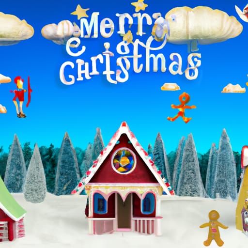 Gingerbread House Winter Wonderland: A Christmas Scene