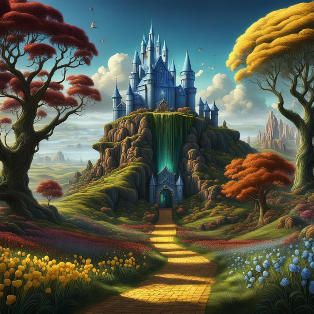 Fantastical Wizard of Oz Matte Painting in Deep Color