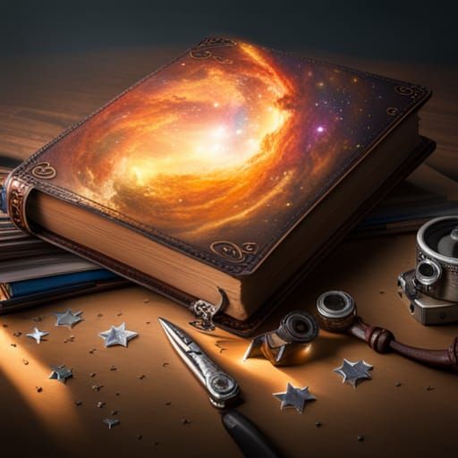 Starscape Bursting From Open Book