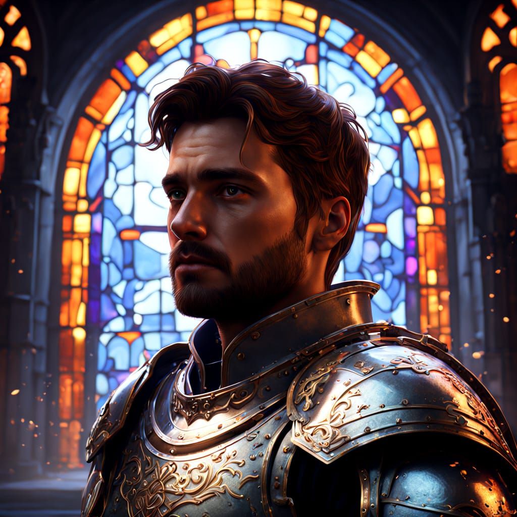 Knight in Shining Armor Concept Art in Rutkowski Style