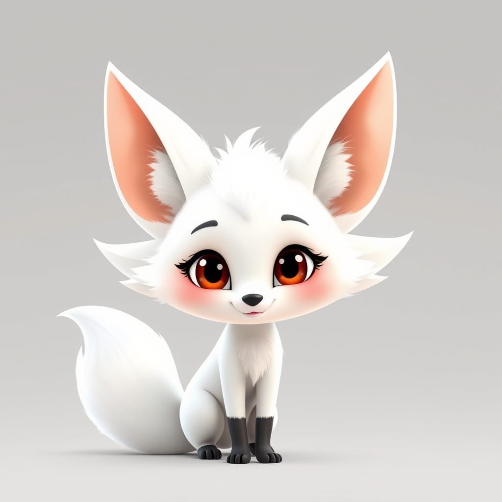 Charming Animated Fox in Whimsical Headgear