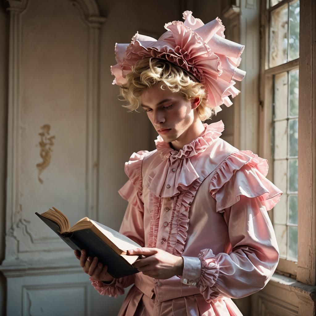 Baroque Portrait of Boy in Pink Dress