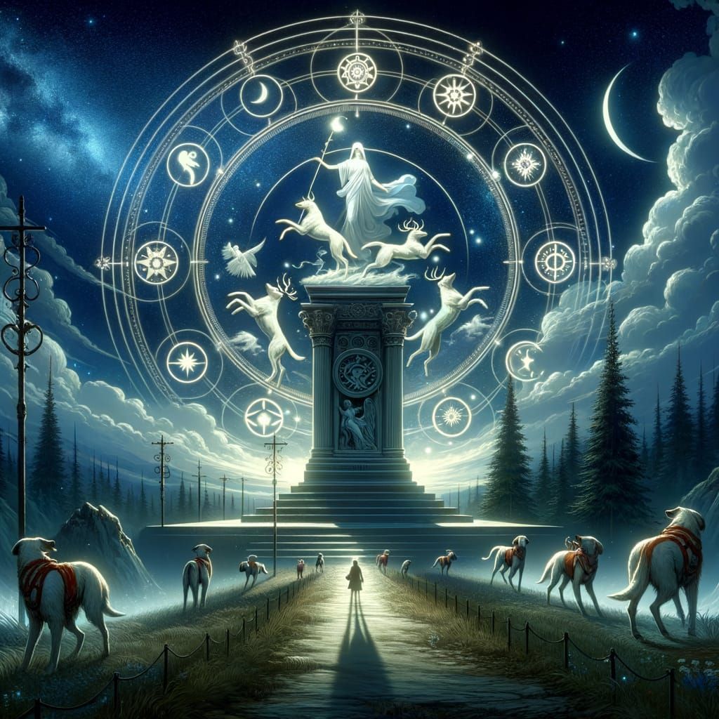 God of the Hunt in Starlit Sanctuary