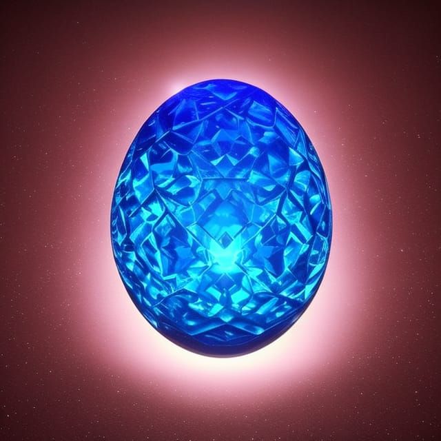 Translucent Crystal Dragon Egg with Glowing Runes