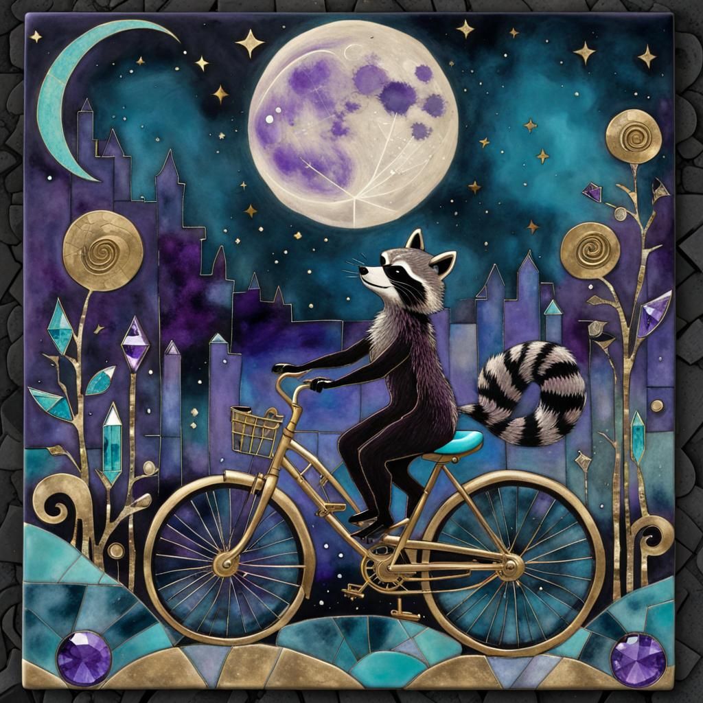 Whimsical Night Song in Art Deco Style