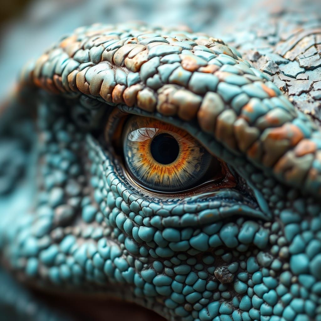 Eccentric Blue Dinosaur Eye Detail