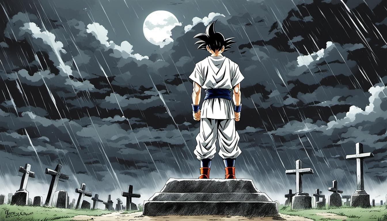 Goku Mourns: A Dragon Ball Manga Scene