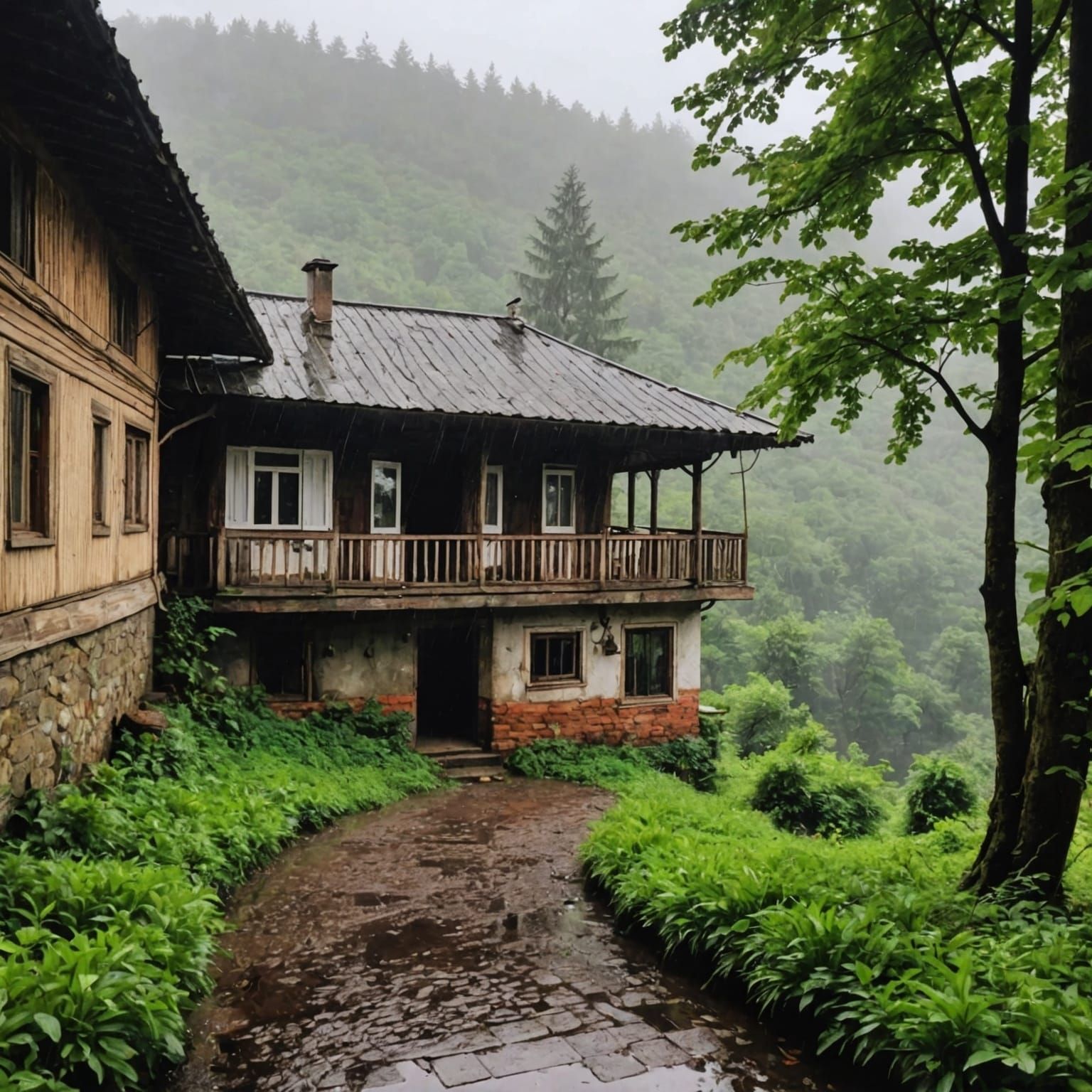 Rainy Day Childhood Memory: Fantasy Concept Art