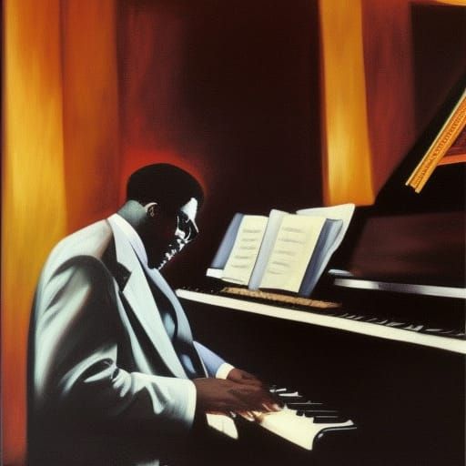 Thelonious Monk: Jazz Club Oil Painting