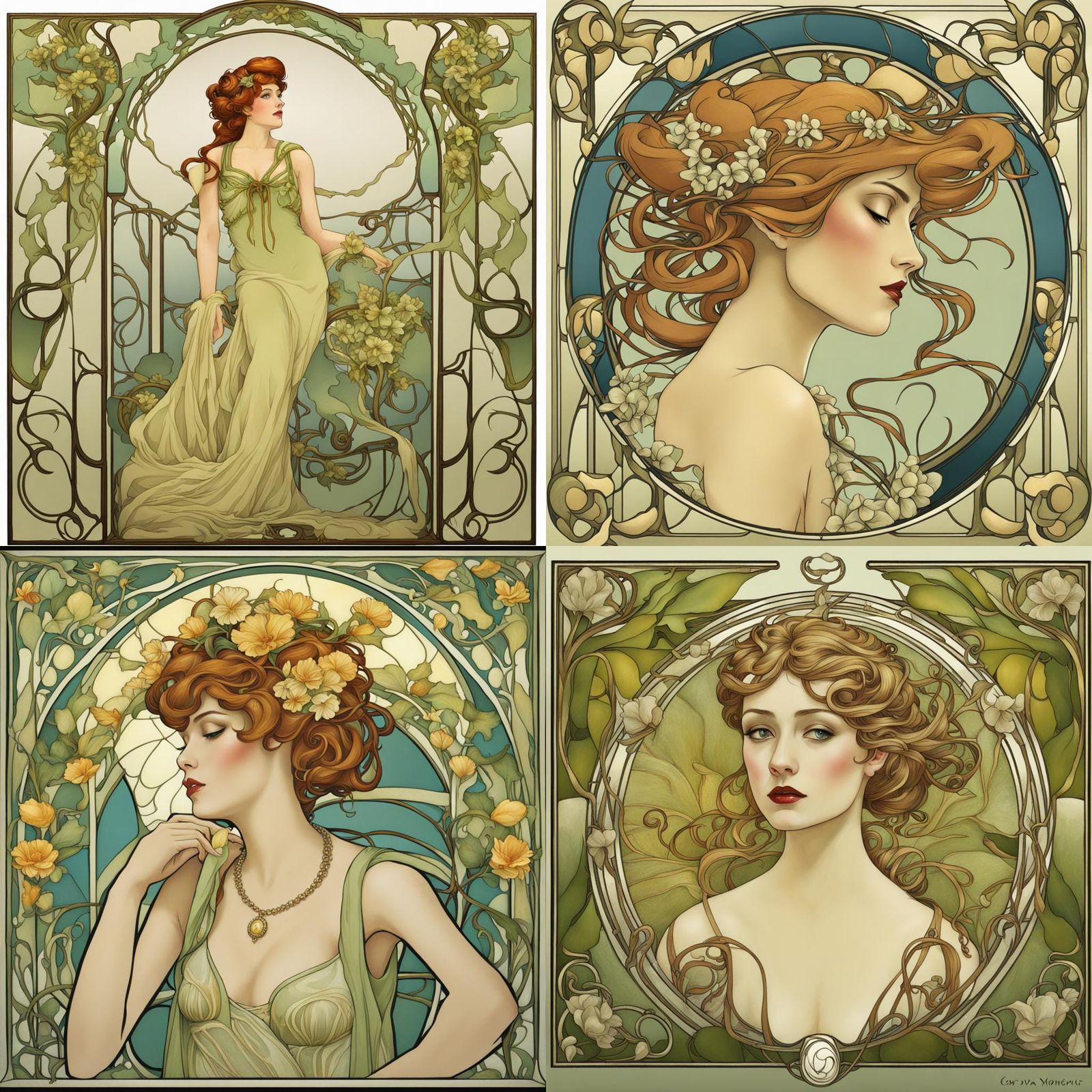 AI Generated Art Nouveau Image