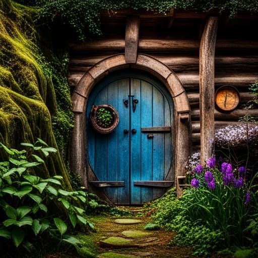 Charming Hobbit Hole Doorway in the Shire