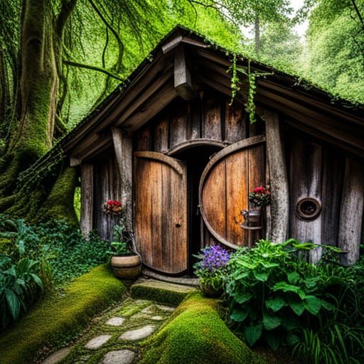 Charming Hobbit Home with Round Door