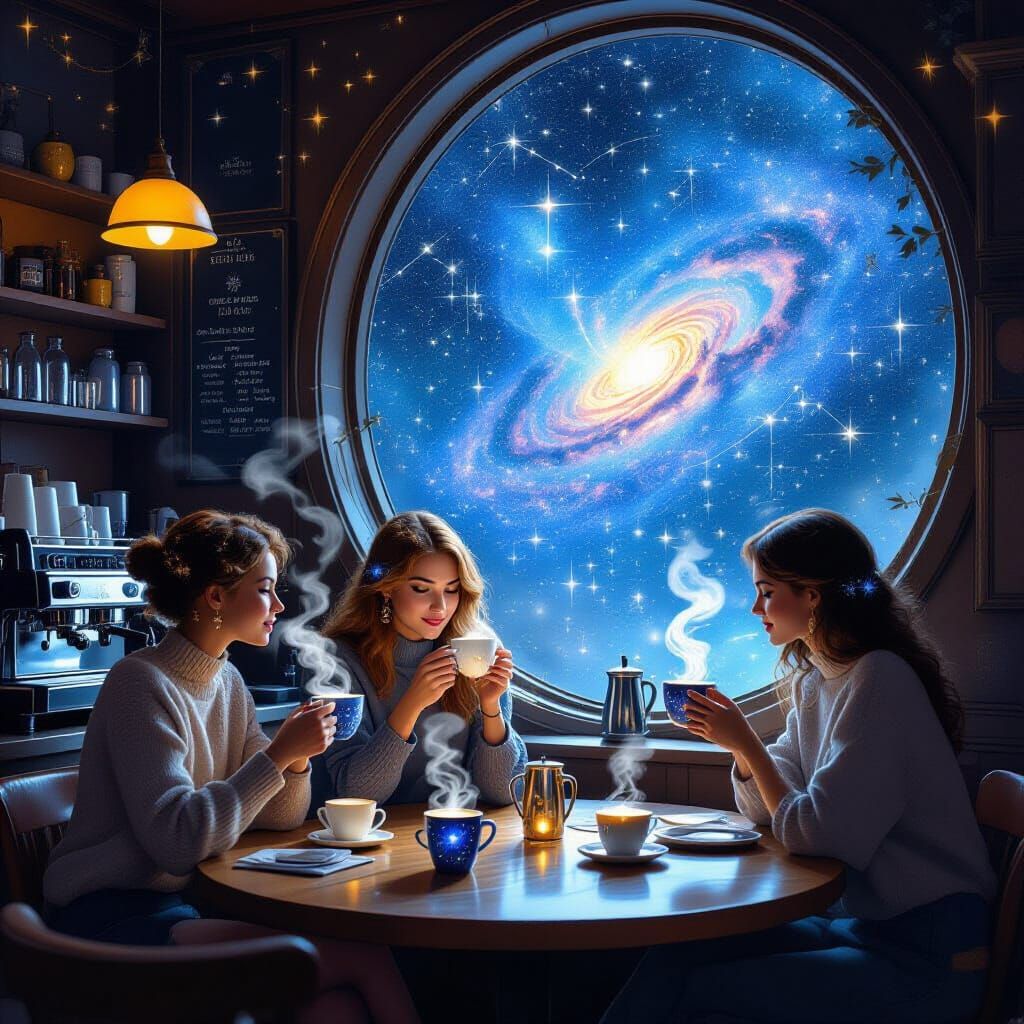 Cosmic Celestial Cafe with Starlight Mugs