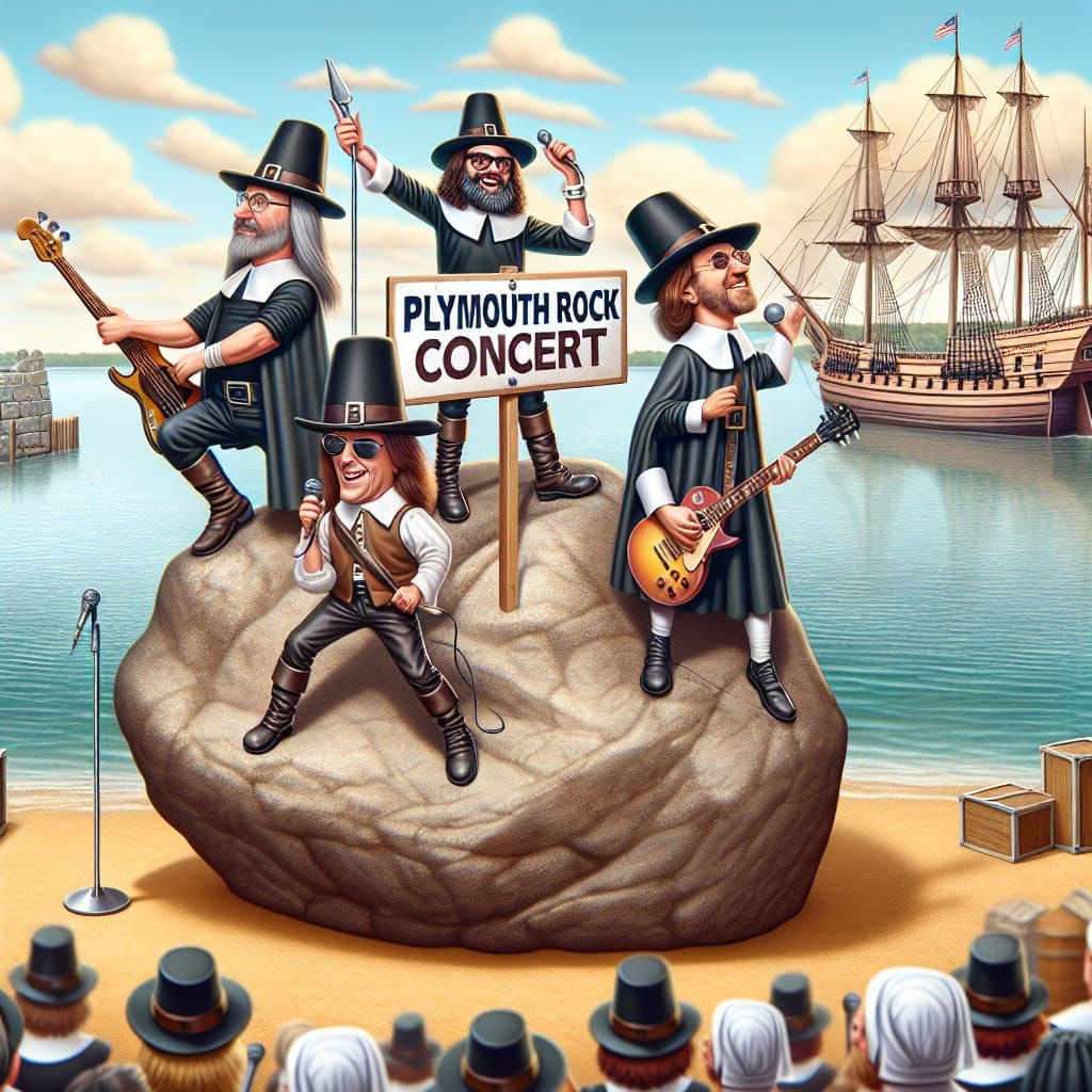 Pilgrims Throw a Plymouth Rock Concert