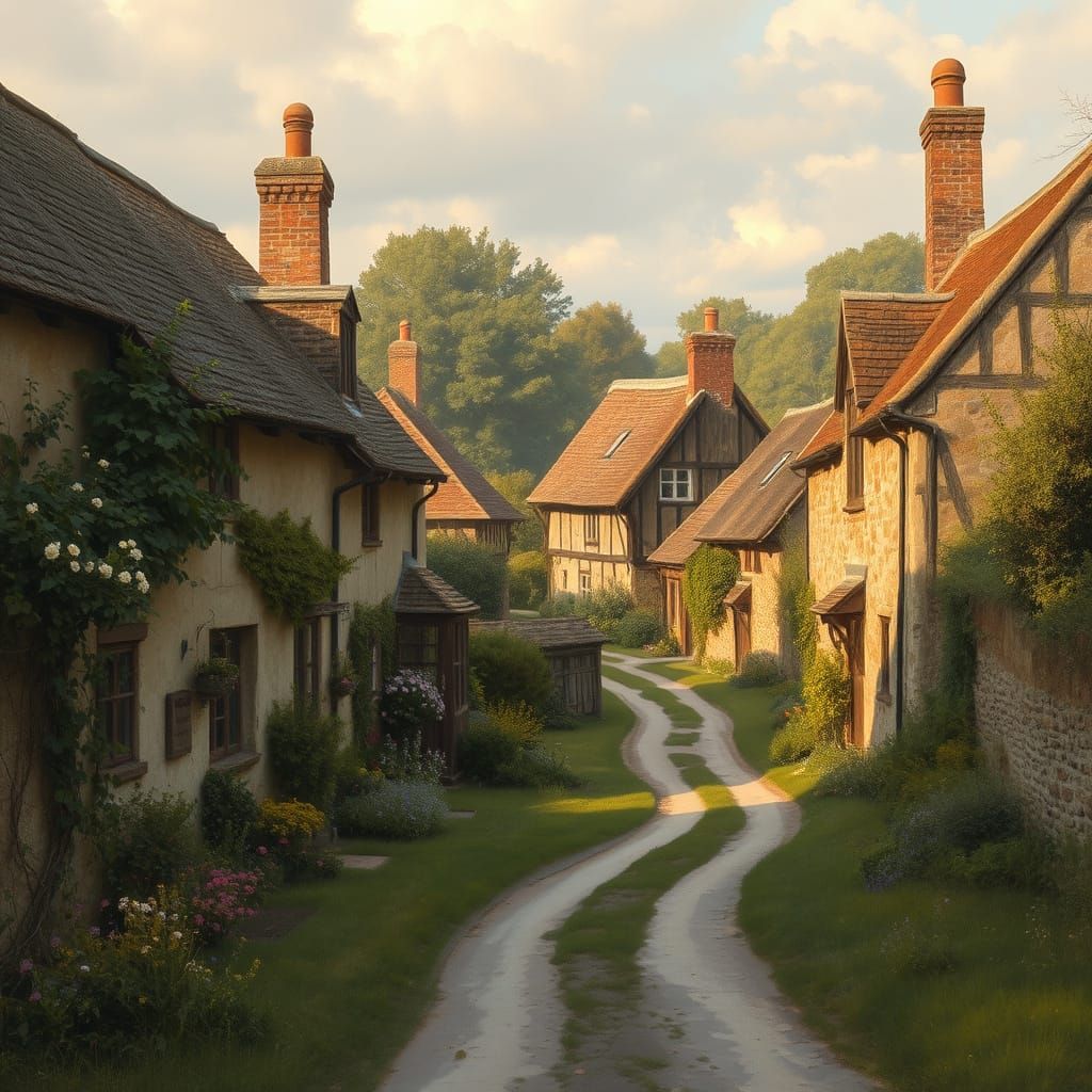 Idyllic Suffolk Village in Soft Focus