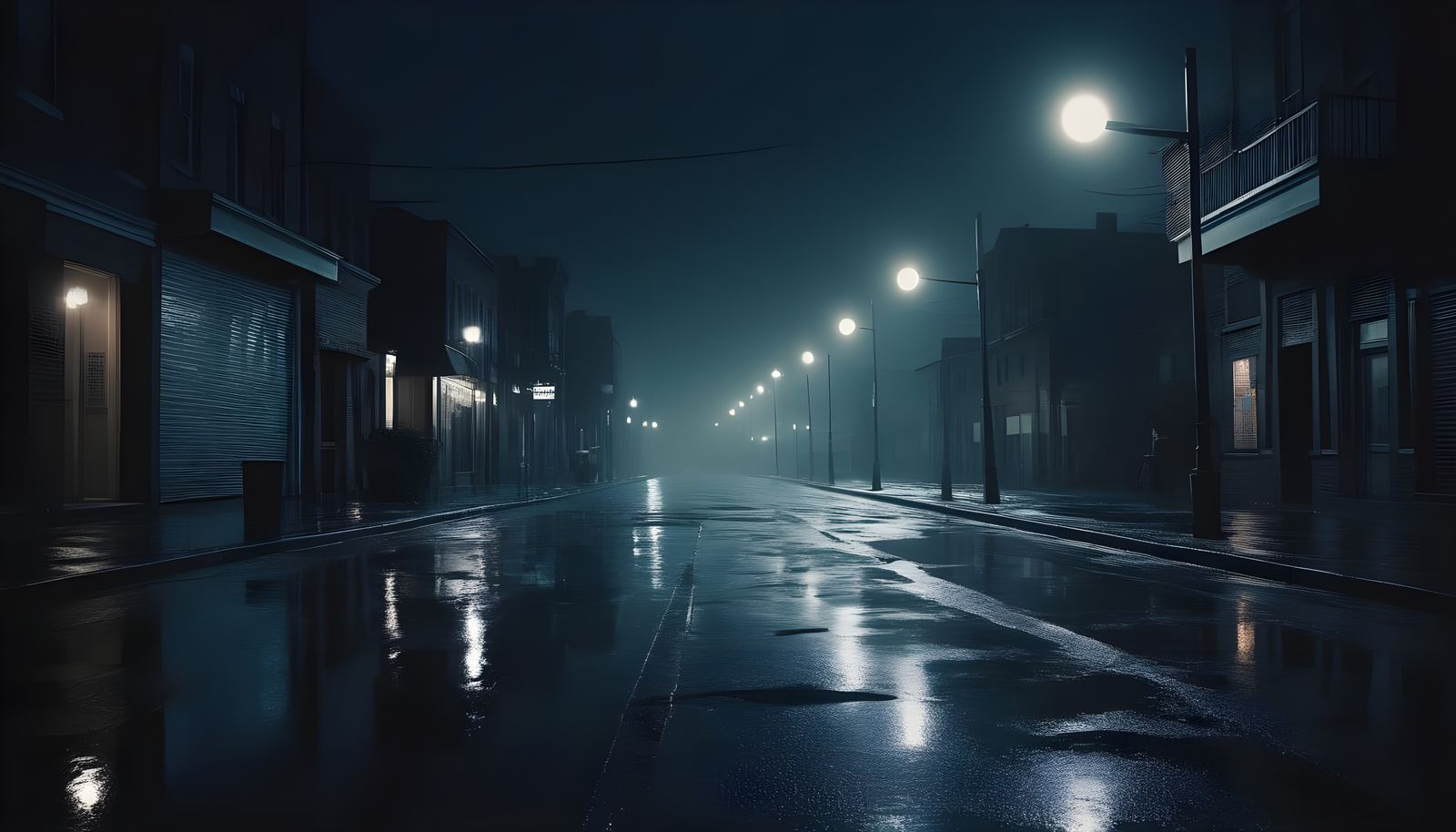 Mysterious Night Street Scene with VERO Text Overlay