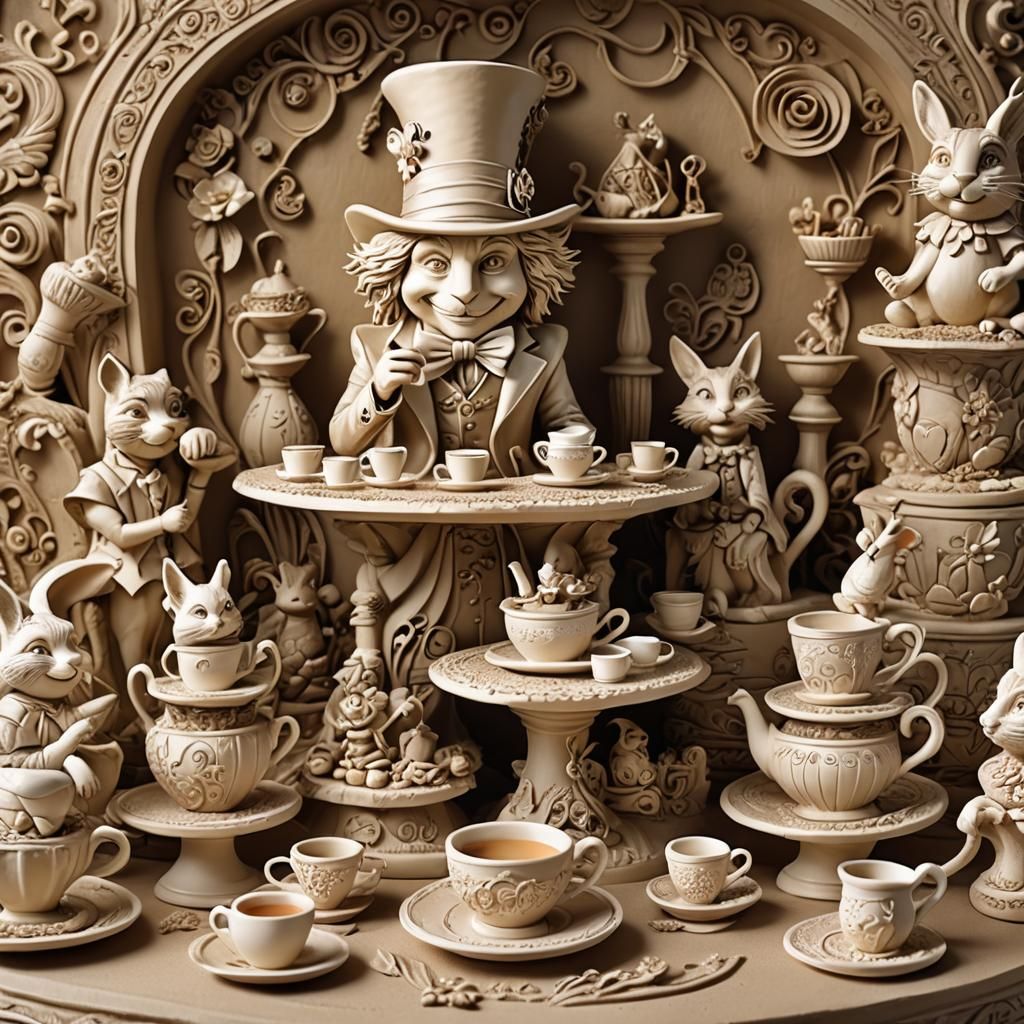 Alice in Wonderland Tea Party Sand Relief