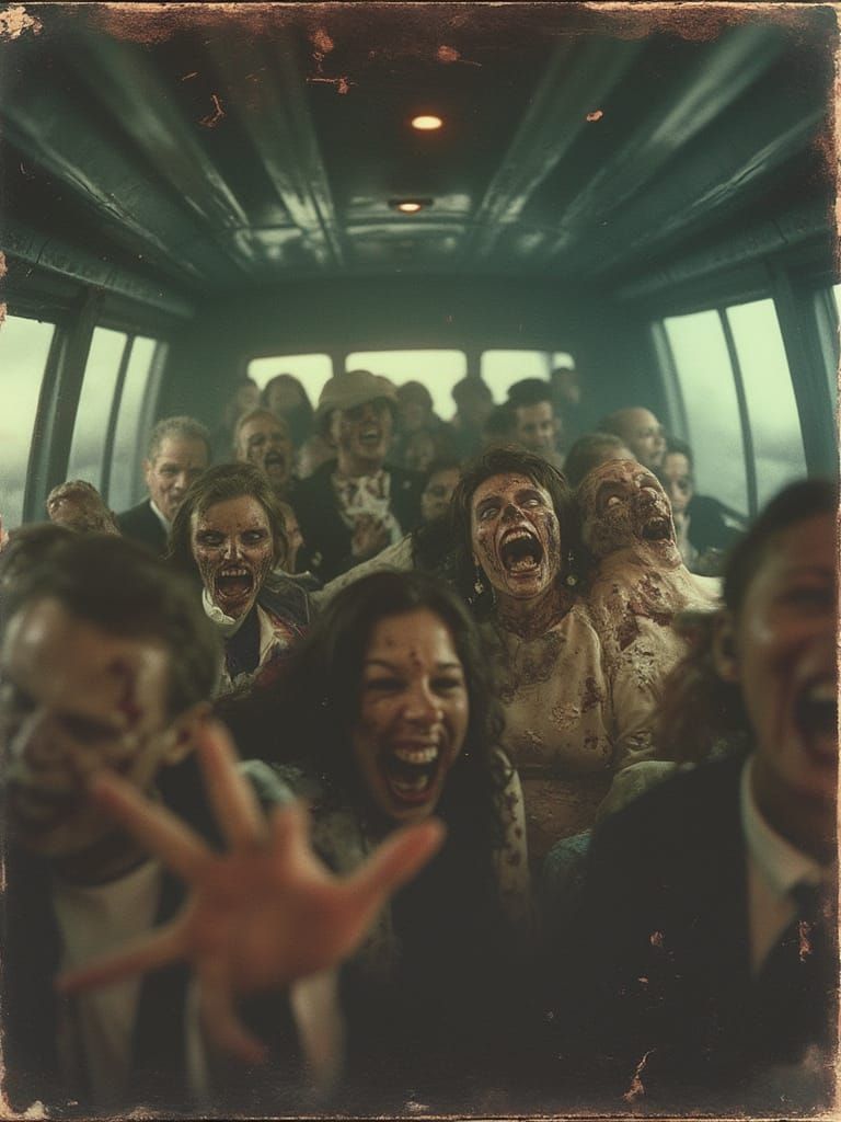 Rowdy Zombies in Vintage Attire Ride to Prom