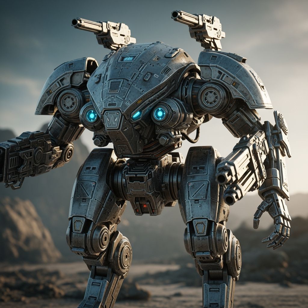Grimdark Mecha with Intricate Details in Sci-Fi Style