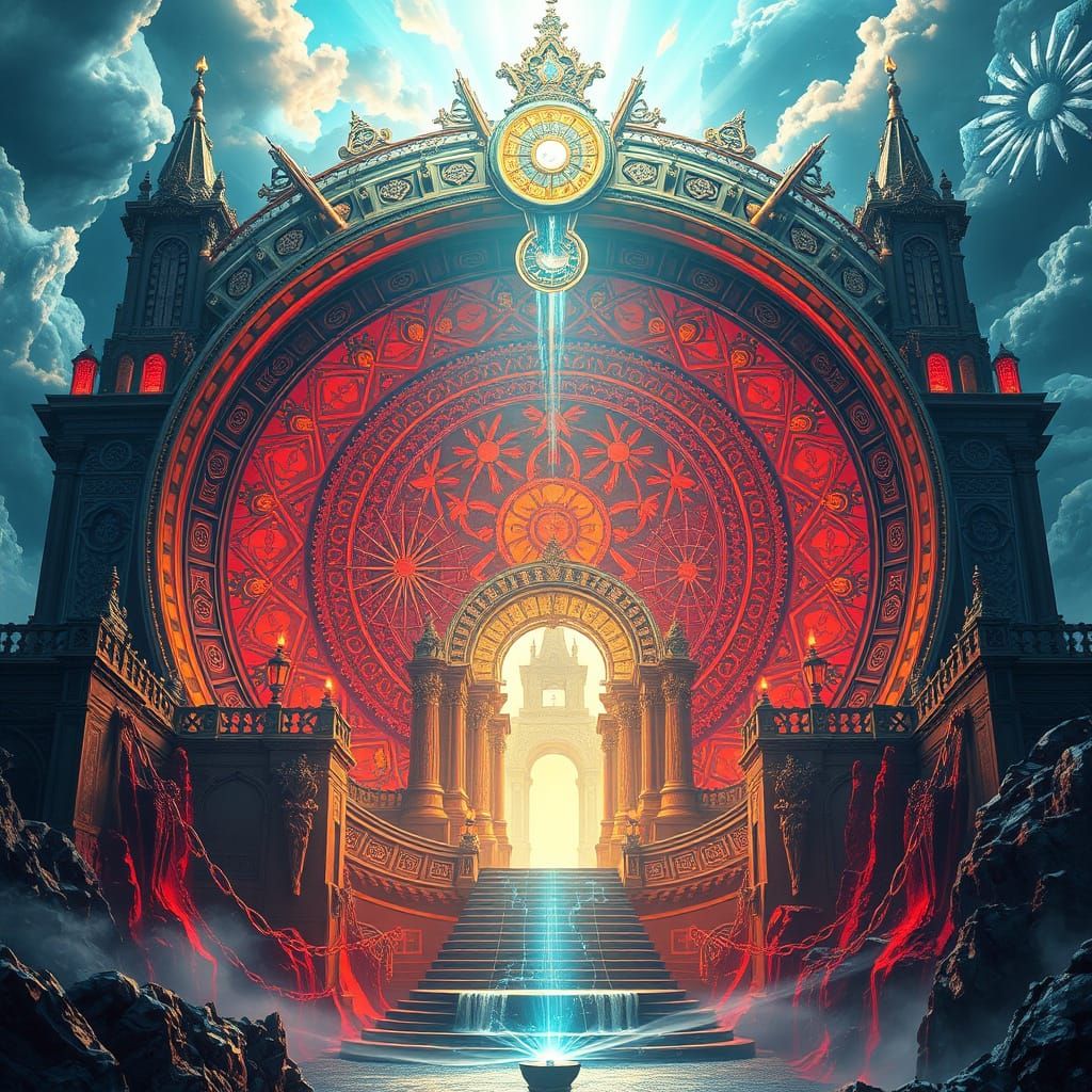 Majestic Portal Bridging Hell and Paradise