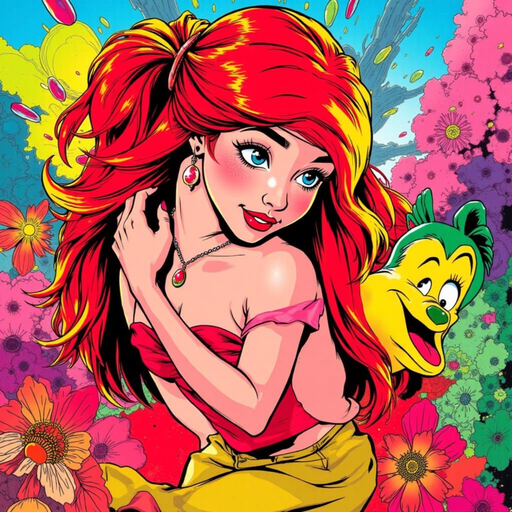 Ariel in Pop Art Comic Book Style