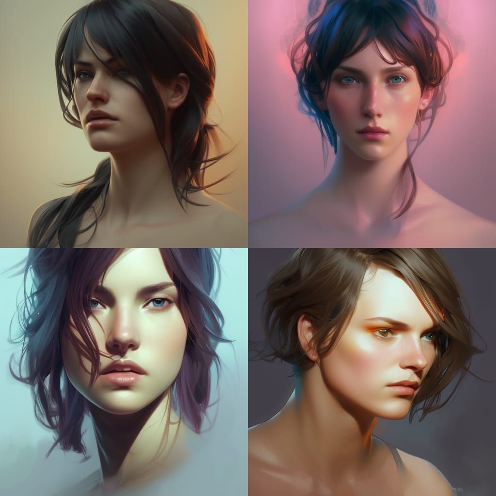 Hyperdetailed Portrait of a Lesbian in Splash Art Style