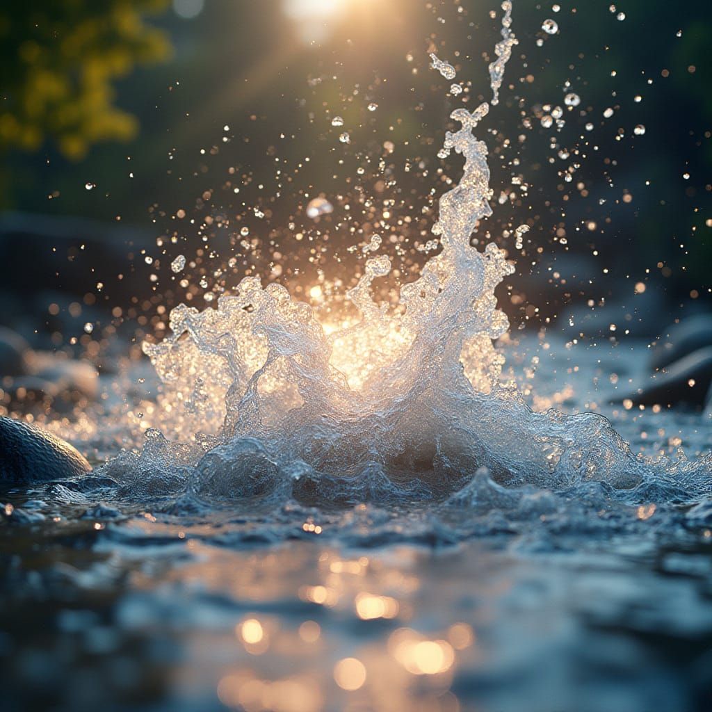 Mesmerizing Water Splash in Futuristic Style