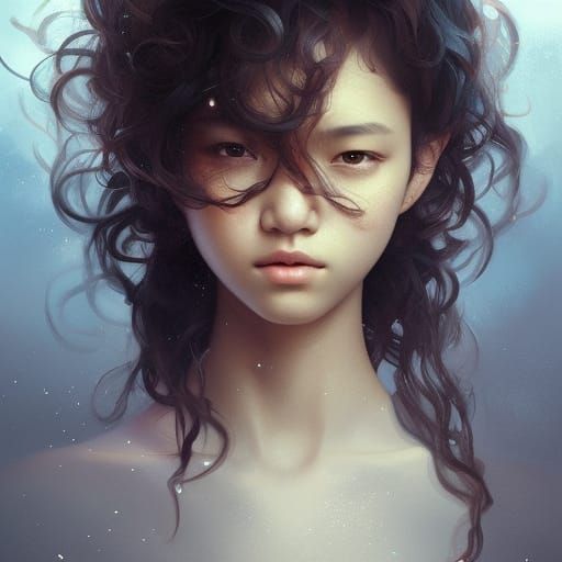 Asian Girl Portrait in Dynamic Lighting Style