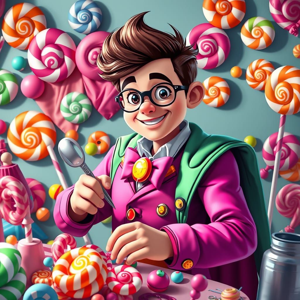 Whimsical Superhero Costume Tailor Amidst Candy Creations