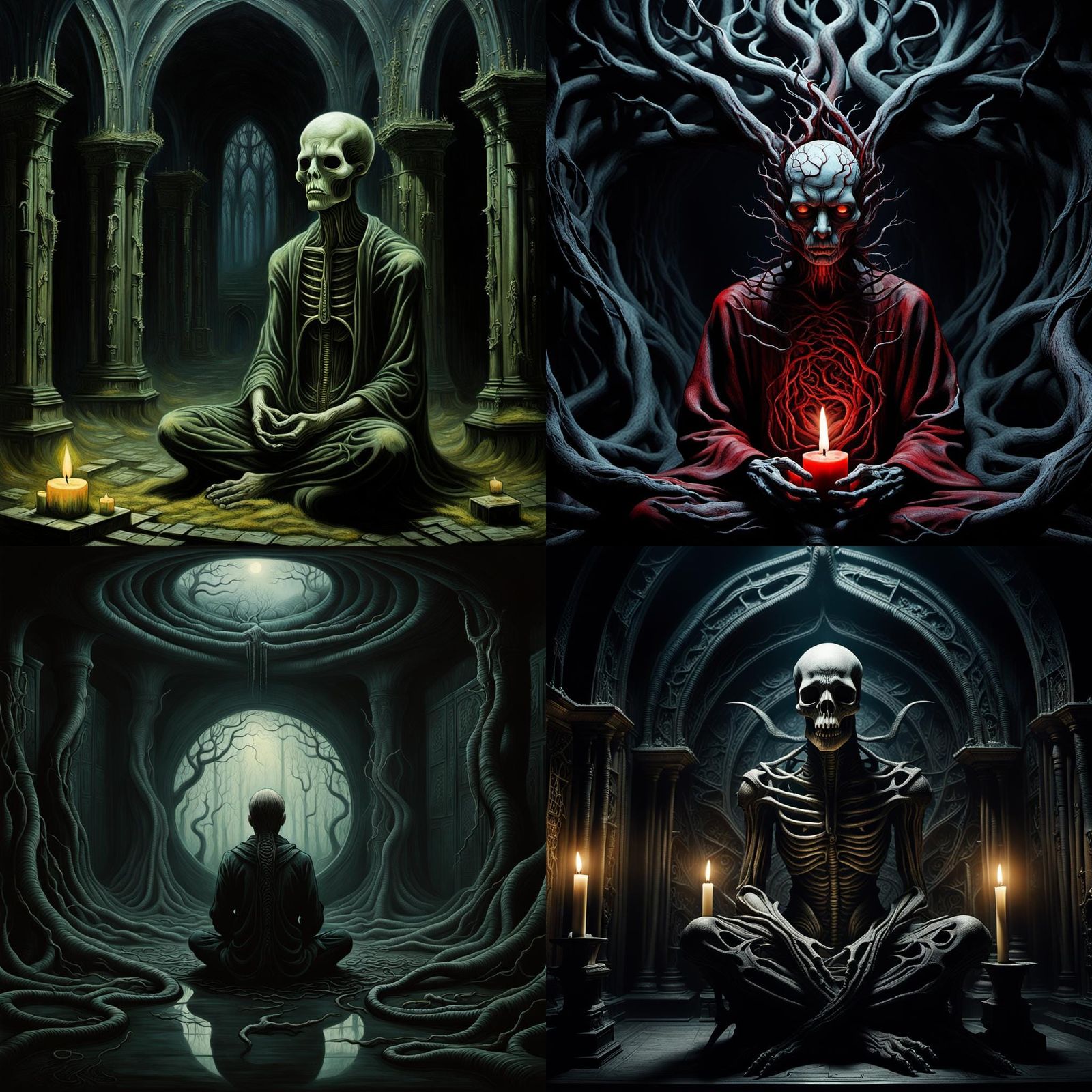 Surreal Meditation: Dark Art in Macabre Style