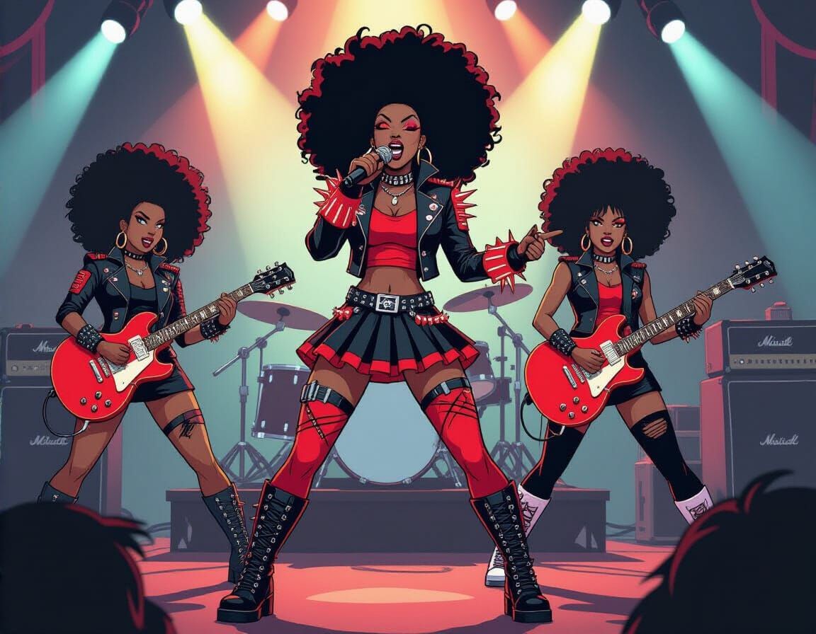 J-Metal Group with Three Black Women in Concert