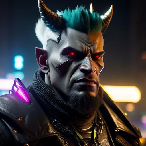 Cyberpunk Shadowrun Troll Ready for Action