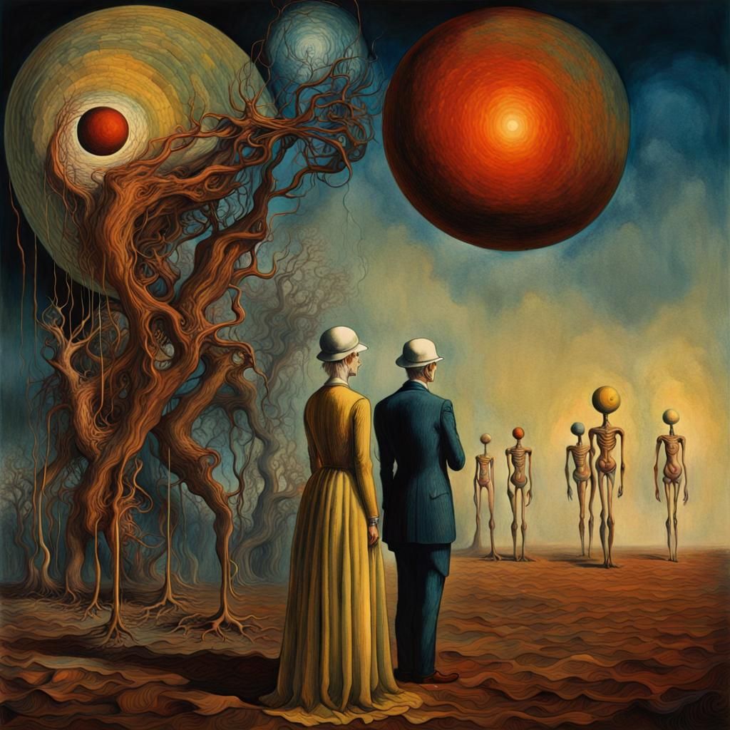 Magical Dreamscape in Dark Fantasy Watercolor