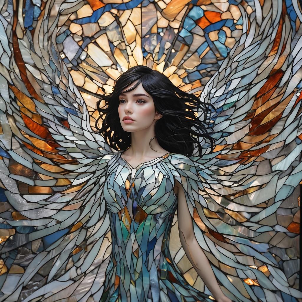 Glass Phoenix Emerges in Digital Concept Art