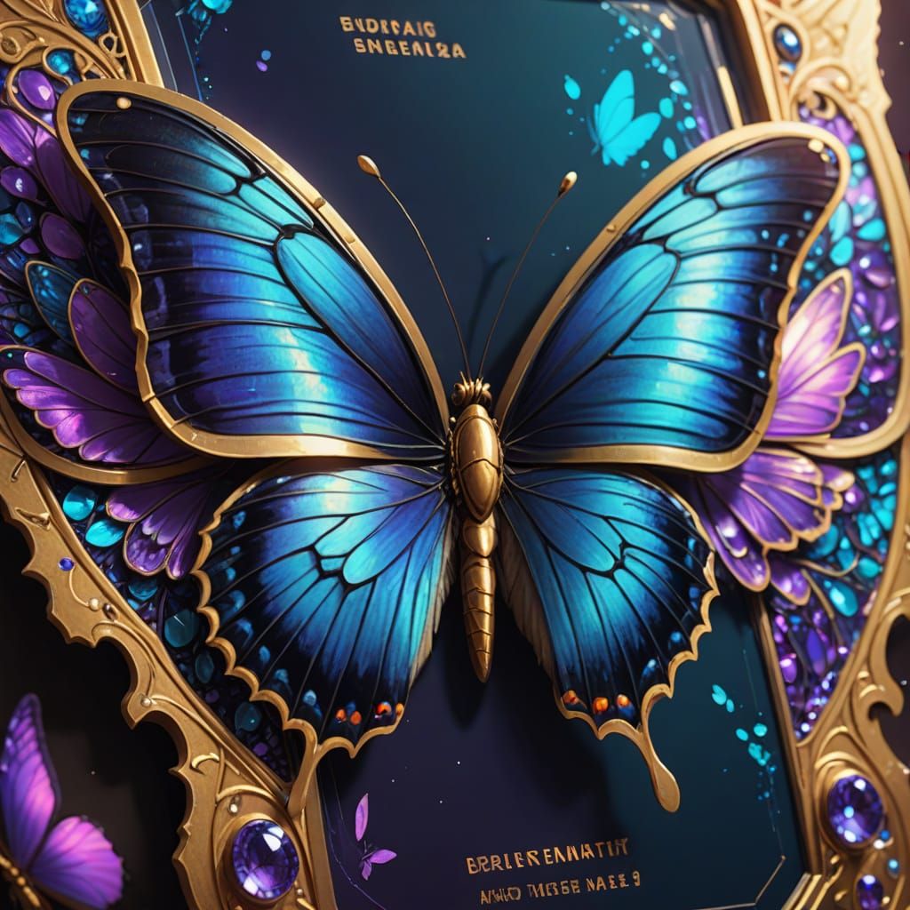 Surreal Fantasy Name Tag in Iridescent Hues