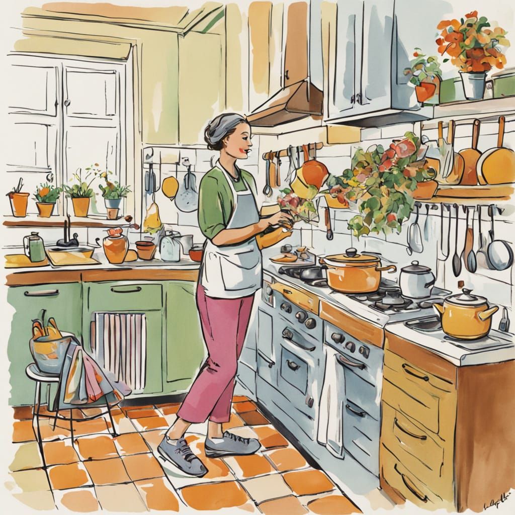 Portrait of a Warm and Energetic Woman in the Kitchen