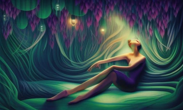 Abstract Surreal Painting with Vivid Colors